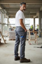 Pantalone da Lavoro Multitasche Grigio/Azz - immagine 5