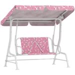 Dondolo per Bambini Altalena da Giardino 2 Posti 112x75x120 cm Rosa