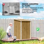 Casetta da Giardino Porta Attrezzi in Acciaio Galvanizzato con Porta a Battente, 100x104x160 cm, Marrone Chiaro - immagine 6