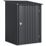 Casetta da Giardino Porta Attrezzi in Acciaio Galvanizzato con Porta, 100x104x160 cm, Grigio Scuro