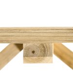 Panchina da Giardino 2 Posti a Doghe con Gambe a Ruota di Carro, in Legno, 98x50x39.5 cm, color Legno - immagine 9