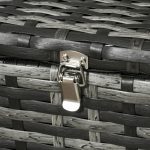 Set da Esterno 6 Pezzi con 2 Tavolini Contenitore, 2 Divani e 2 Poltrone, in Rattan e Acciaio, Grigio - immagine 7