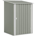 Casetta da Giardino Porta Attrezzi in Acciaio Galvanizzato con Porta, 100x104x160 cm, Grigio Chiaro
