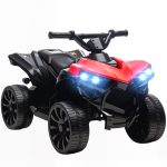 Quad Elettrico per Bambini ATV con Batteria Ricaricabile 6V, Fari LED e Musica, Età 3-6 Anni, Rosso