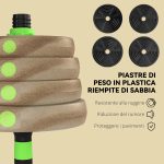 Set Bilanciere con Pesi 3 in 1 da 16 Dischi e Impugnatura Antiscivolo, 140x22x22 cm, Verde - immagine 7