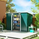 Casetta da Giardino in Acciaio 272 x 134 cm con Porte Scorrevoli Doppie e 2 Prese d'Aria, Verde - immagine 2