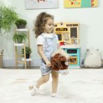 Cavallo con Bastone e Suoni Realistici per Bambini 24+ Mesi, in Poliestere e Legno, 95x25x27 cm, Marrone - immagine 9