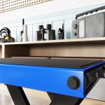 Cavalletto Alzamoto Pieghevole e Antiscivolo in Acciaio e Gomma, 41.5x23.5x10-37 cm, Blu e Nero - immagine 8