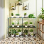 Portapiante a 3 Livelli Aperti in Acciaio e Plastica, 143x48x100 cm, Verde Scuro - immagine 9