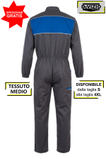 TUTA DA LAVORO BICOLORE Grigio/Azzurro - immagine 2