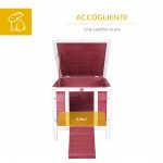 Conigliera in Legno con Tetto Apribile in Asfalto, Rampa Antiscivolo, 51x42x43 cm, Rosso - immagine 4