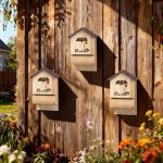 Set di 3 Casette per Pipistrelli in Legno di Abete, 21.5x11.5x34 cm, Legno Naturale - immagine 2