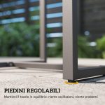 Salotto da Giardino in Rattan con 2 Poltrone da Esterno e Tavolino con Piano in Vetro, Nero - immagine 8