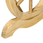 Panchina da Giardino 2 Posti a Doghe con Gambe a Ruota di Carro, in Legno, 98x50x39.5 cm, color Legno - immagine 8