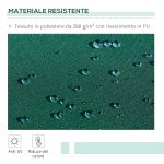 Tenda da Sole a Manovella 3x2 m ad Angolazione Regolabile, in Alluminio, Acciaio e Poliestere Verde - immagine 4