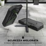 Set 2 Pesi Base per Ombrellone a Sbalzo in HDPE, Riempibili fino a 105 kg, 101x101x12cm, Nero - immagine 6