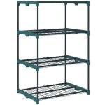 Portapiante a 4 Livelli Aperti in Acciaio e Plastica, 67x49x105 cm, Verde Scuro