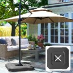 Set 2 Pesi Base per Ombrellone a Sbalzo in HDPE, Riempibili fino a 105 kg, 101x101x12cm, Nero - immagine 9