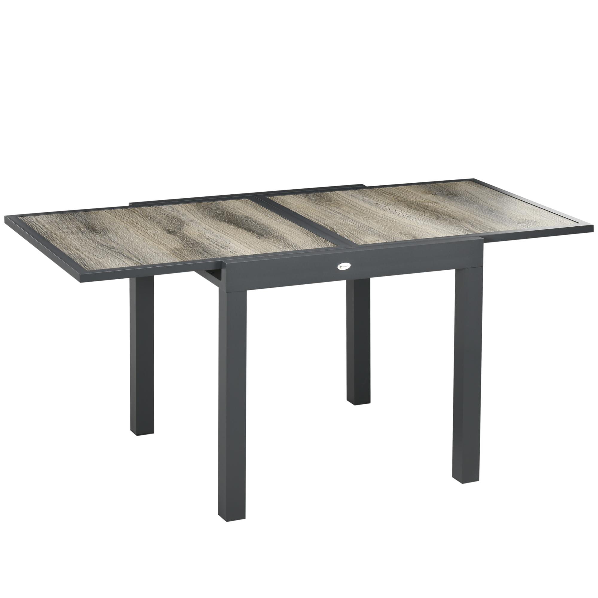 Two79d19c1cf2e0fb.jpg Tavolo da Giardino Allungabile per 6 Persone in Plastica e Alluminio, 80/160x80x75 cm, Beige - immagine 1