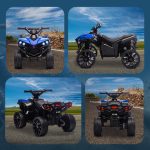Quad Elettrico per Bambini ATV con Batteria Ricaricabile 6V, Fari LED e Musica, Età 3-6 Anni, Blu - immagine 8