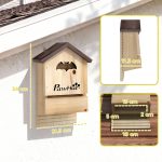 Set di 3 Casette per Pipistrelli in Legno di Abete, 21.5x11.5x34 cm, Legno Naturale - immagine 3