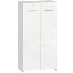 Scarpiera da Ingresso Moderna con 5 Ripiani Regolabili, 55x36x108 cm, Bianco