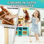Cavallo con Bastone e Suoni Realistici per Bambini 24+ Mesi, in Poliestere e Legno, 95x25x27 cm, Marrone - immagine 5
