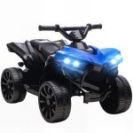 Quad Elettrico per Bambini ATV con Batteria Ricaricabile 6V, Fari LED e Musica, Età 3-6 Anni, Blu