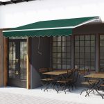 Tenda da Sole a Manovella 3x2 m ad Angolazione Regolabile, in Alluminio, Acciaio e Poliestere Verde - immagine 2