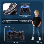 Quad Elettrico per Bambini ATV con Batteria Ricaricabile 6V, Fari LED e Musica, Età 3-6 Anni, Blu - immagine 3
