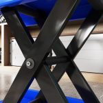 Cavalletto Alzamoto Pieghevole e Antiscivolo in Acciaio e Gomma, 41.5x23.5x10-37 cm, Blu e Nero - immagine 7