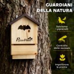 Set di 3 Casette per Pipistrelli in Legno di Abete, 21.5x11.5x34 cm, Legno Naturale - immagine 6