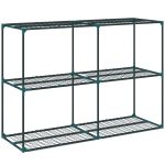 Portapiante a 3 Livelli Aperti in Acciaio e Plastica, 143x48x100 cm, Verde Scuro