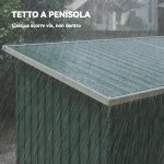 Casetta da Giardino in Acciaio 272 x 134 cm con Porte Scorrevoli Doppie e 2 Prese d'Aria, Verde - immagine 7