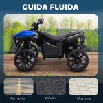 Quad Elettrico per Bambini ATV con Batteria Ricaricabile 6V, Fari LED e Musica, Età 3-6 Anni, Blu - immagine 5