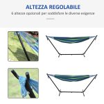 Amaca Autoportante con Supporto, Altezza Regolabile e Borsa di Trasporto, 298x117x105 cm, Verde - immagine 4
