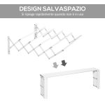 Stendibiancheria a Parete Retrattile per Interni ed Esterni, 63.5x60x20 cm, Bianco - immagine 5