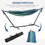 Amaca Autoportante con Supporto, Altezza Regolabile e Borsa di Trasporto, 298x117x105 cm, Verde - immagine 6
