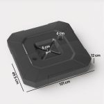 Set 2 Pesi Base per Ombrellone a Sbalzo in HDPE, Riempibili fino a 105 kg, 101x101x12cm, Nero - immagine 3