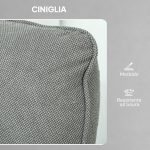 Poltrona Reclinabile con Riscaldamento, 8 Punti Massaggio e 5 Modalità, Tessuto Ciniglia, Grigio Carbone - immagine 7