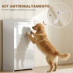 Scarpiera da Ingresso Moderna con 5 Ripiani Regolabili, 55x36x108 cm, Bianco - immagine 7