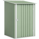 Casetta da Giardino Porta Attrezzi in Acciaio Galvanizzato con Porta, 100x104x160 cm, Verde Chiaro