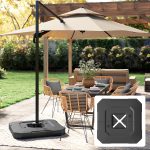 Set 2 Pesi Base per Ombrellone a Sbalzo in HDPE, Riempibili fino a 105 kg, 101x101x12cm, Nero - immagine 2