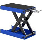 Cavalletto Alzamoto Pieghevole e Antiscivolo in Acciaio e Gomma, 41.5x23.5x10-37 cm, Blu e Nero