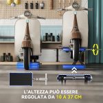 Cavalletto Alzamoto Pieghevole e Antiscivolo in Acciaio e Gomma, 41.5x23.5x10-37 cm, Blu e Nero - immagine 5