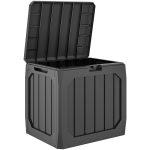Baule da Giardino 121L in Plastica con Maniglie e Impermeabile, 56x45x53 cm, Nero