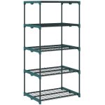 Portapiante a 5 Livelli Aperti in Acciaio e Plastica, 67x49x138 cm, Verde Scuro