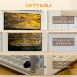 Mini Forno Elettrico 20L Ventilato 1400W con Aria Calda e Accessori, Crema - immagine 8