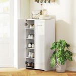 Scarpiera da Ingresso Moderna con 5 Ripiani Regolabili, 55x36x108 cm, Bianco - immagine 2