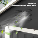 Casetta da Giardino Capanno Porta Attrezzi Acciaio 194x107x191 cm, Grigio - immagine 7